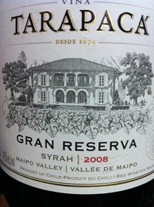 Gran Reserva Syrah 2008 by Viña Tarapacá 2008